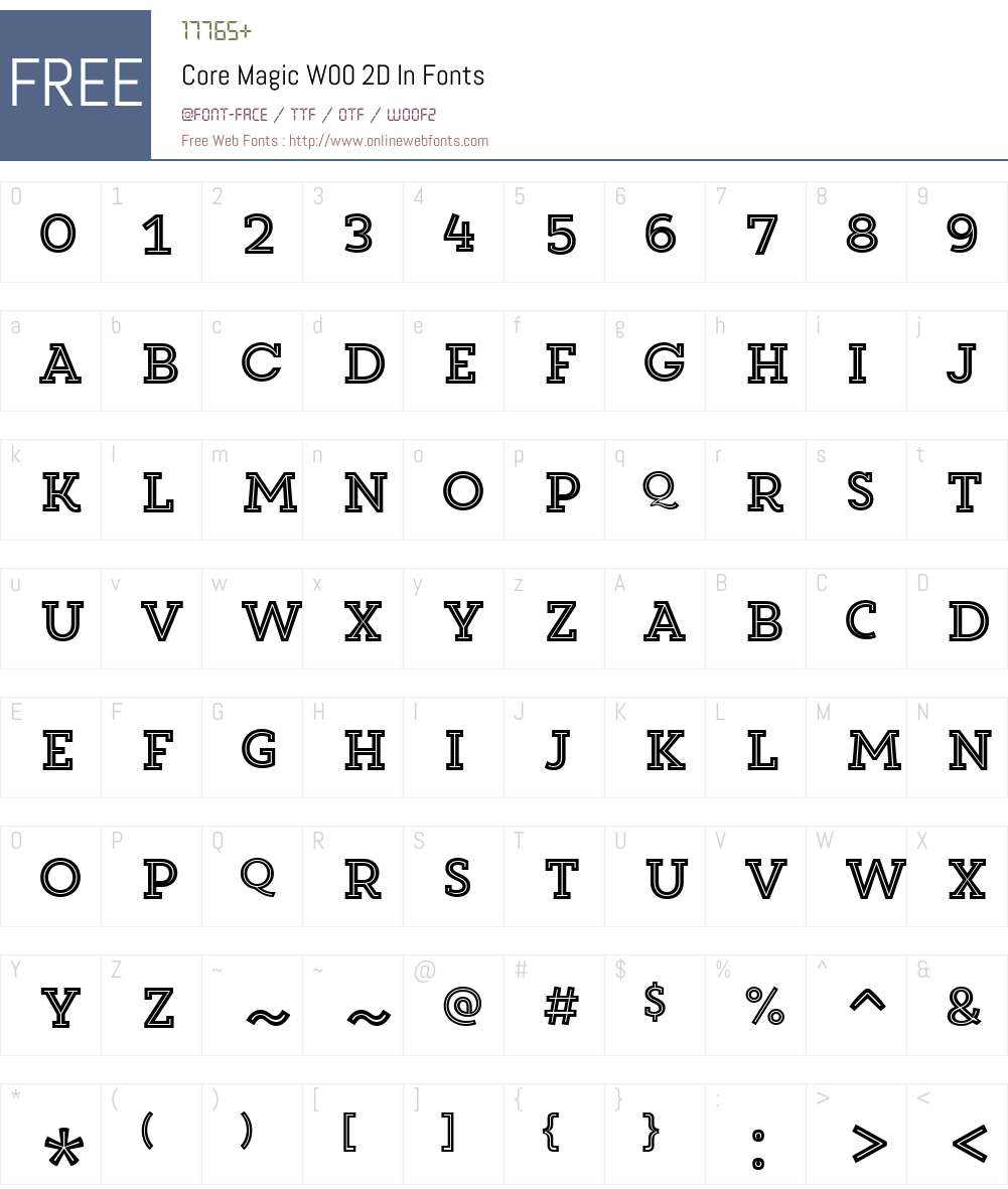 CoreMagicW00-2DIn Font Screenshots