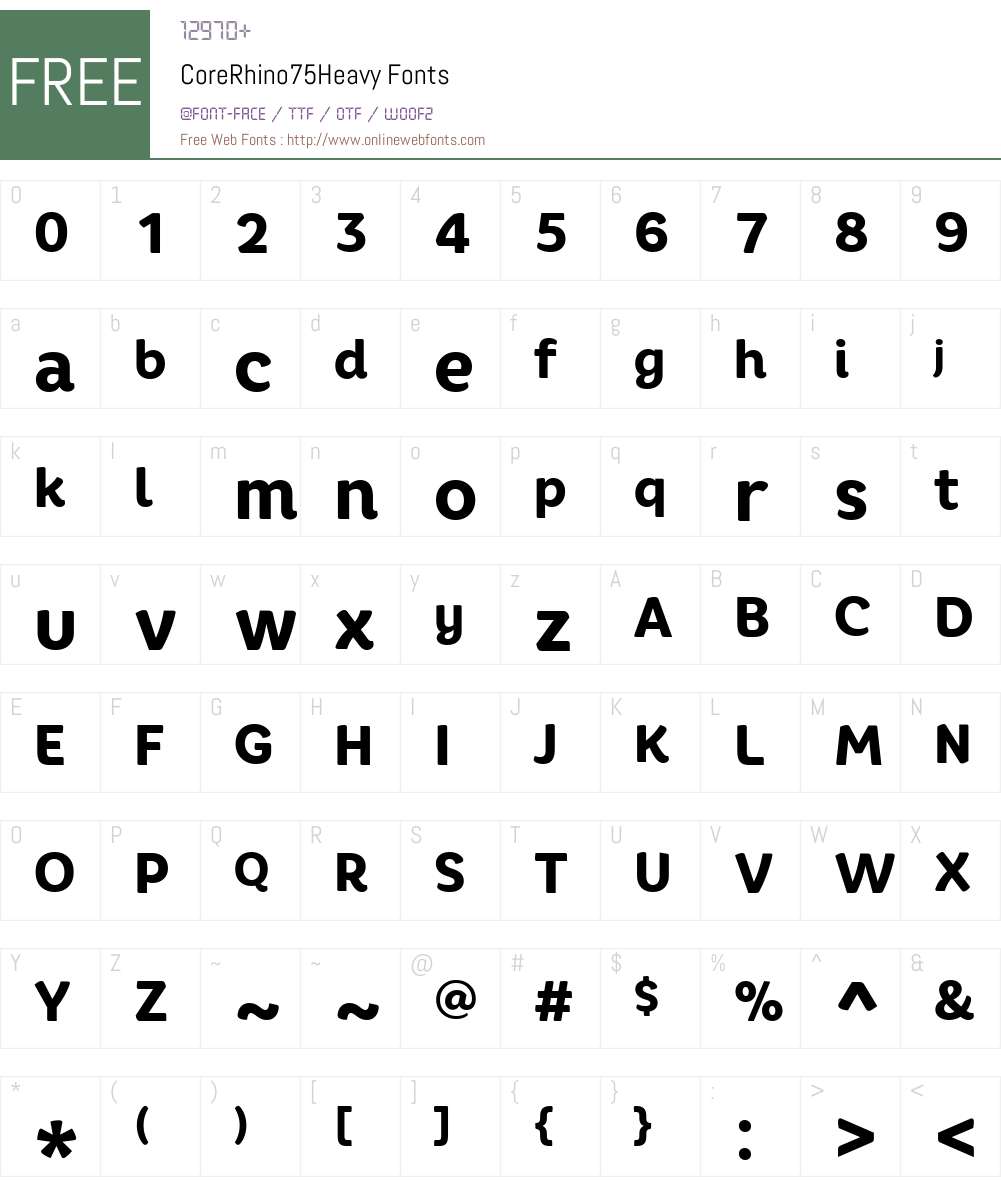 CoreRhino75Heavy Font Screenshots