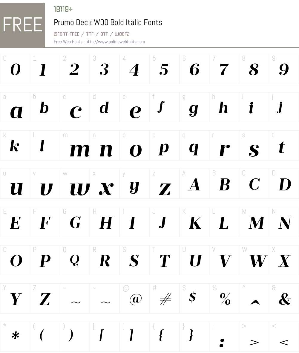 PrumoDeckW00-BoldItalic Font Screenshots