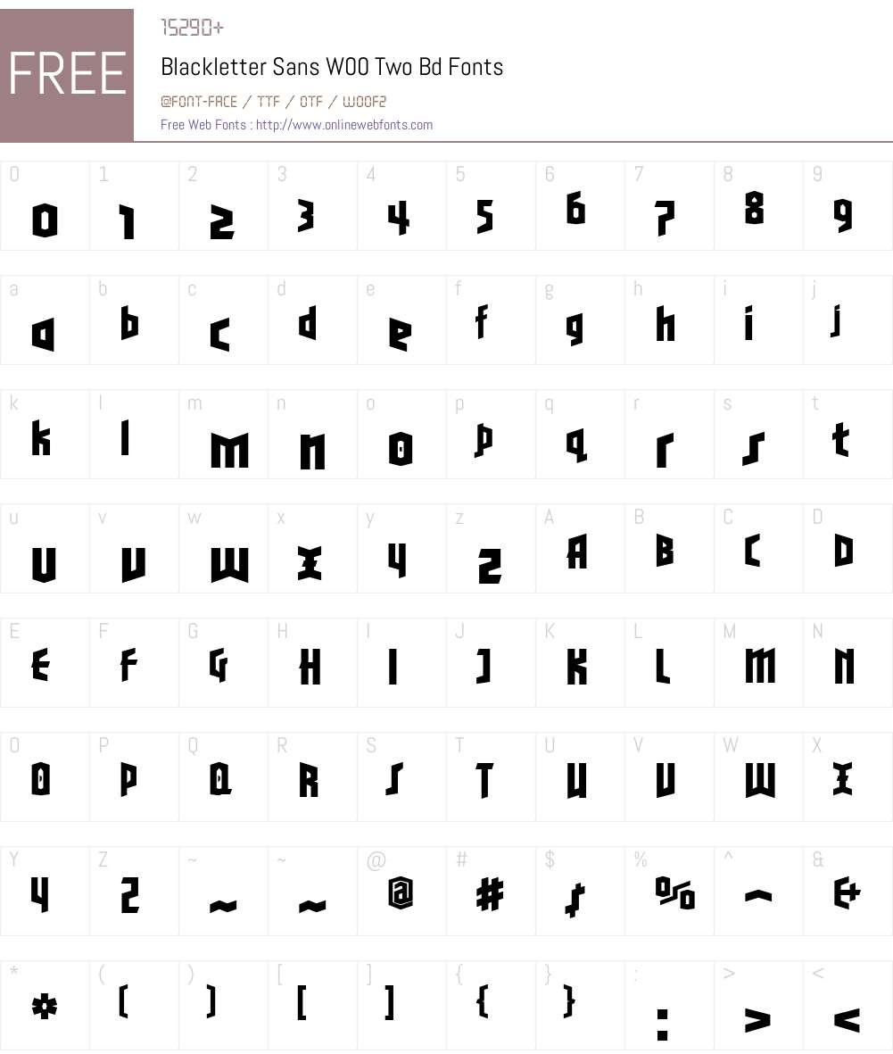 BlackletterSansW00-TwoBd Font Screenshots