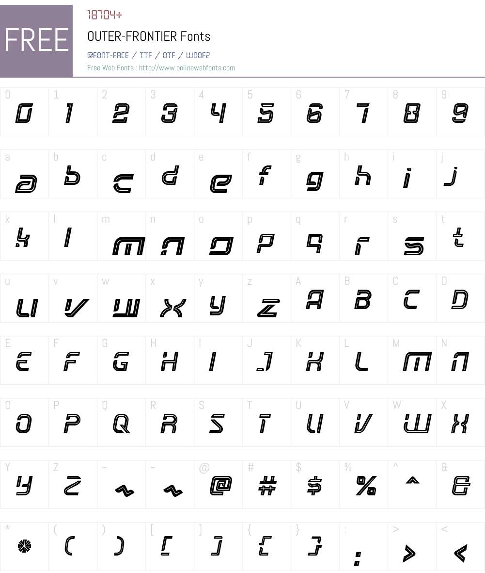 Frontier Type Lettering OUTER-FRONTIER 1.001;Fontself Maker 3.5.6 Fonts Free Download ...