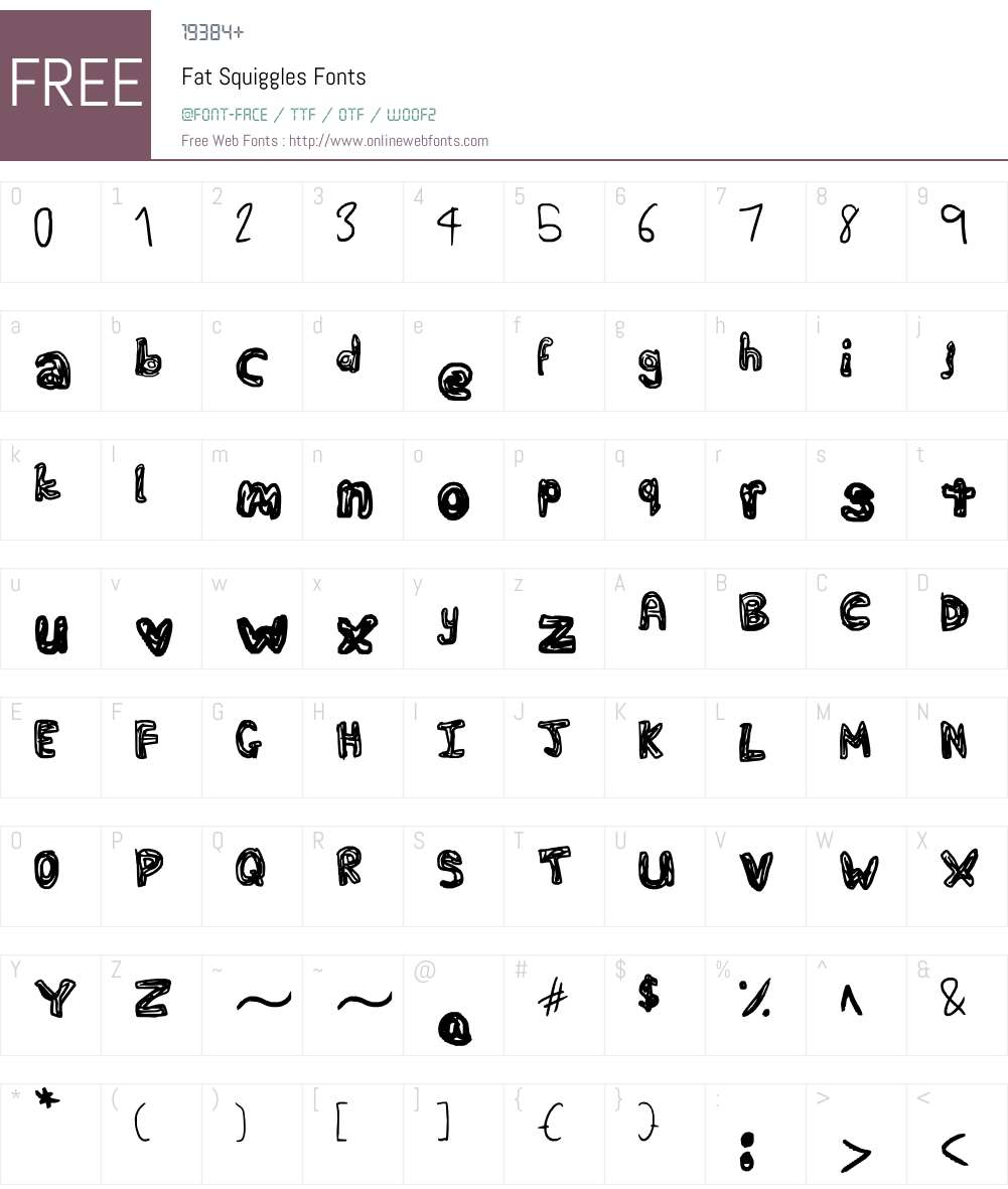 Fat Squiggles Font Screenshots