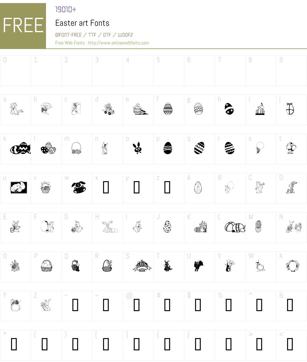 Easter art Font Screenshots