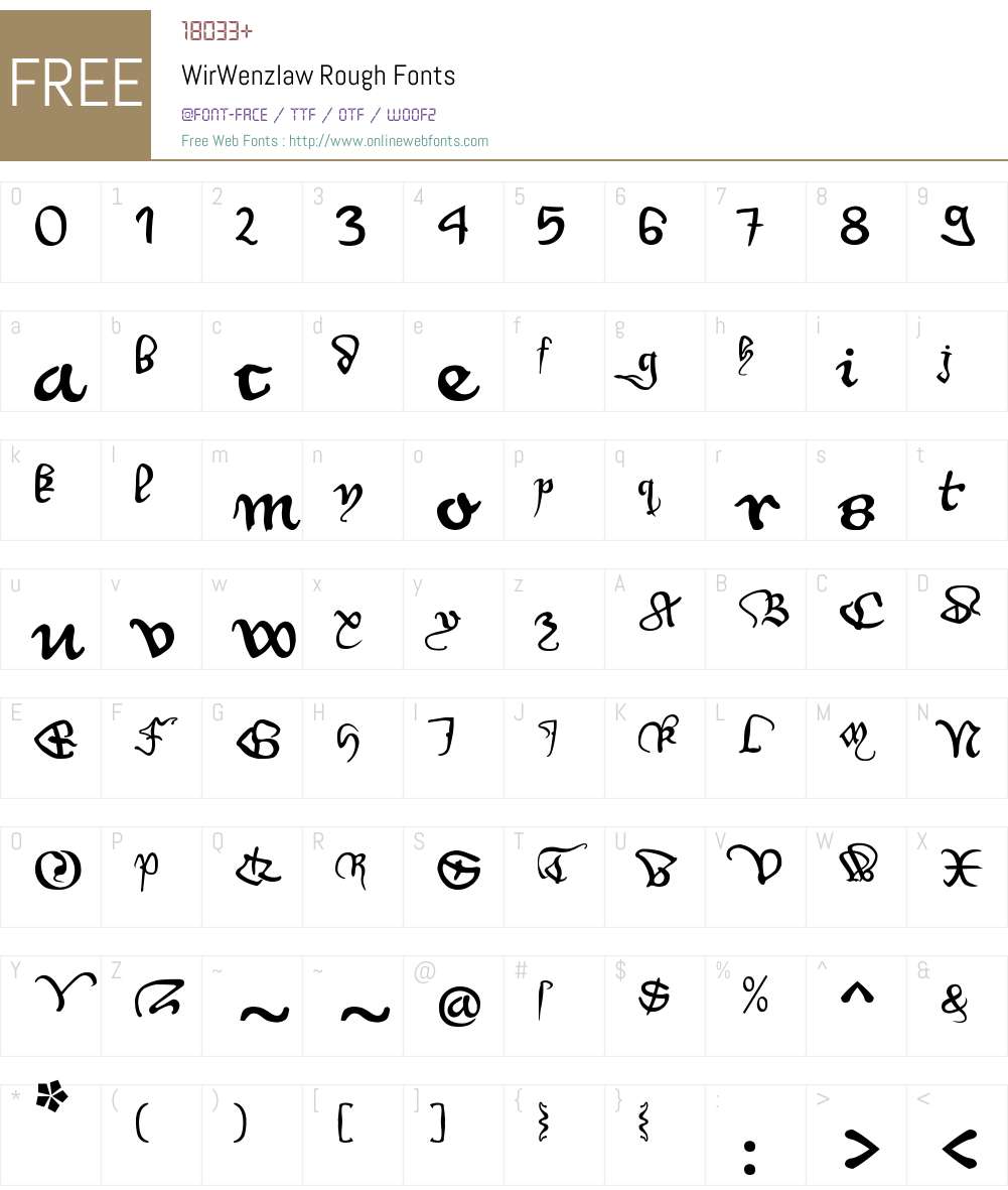 WirWenzlaw Font Screenshots