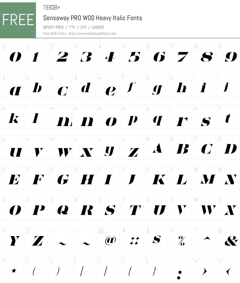 Sensaway Font Screenshots