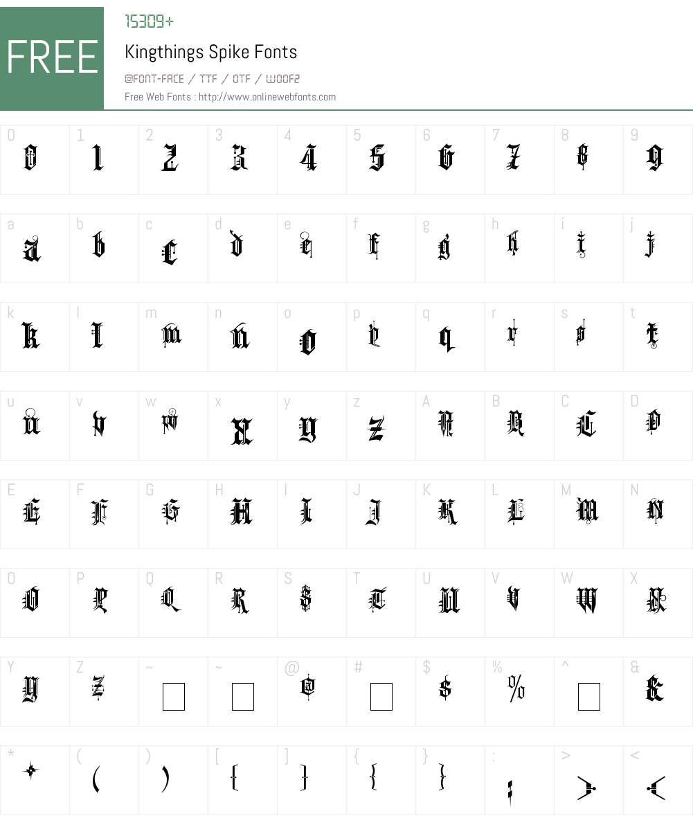 Kingthings Spike Font Screenshots