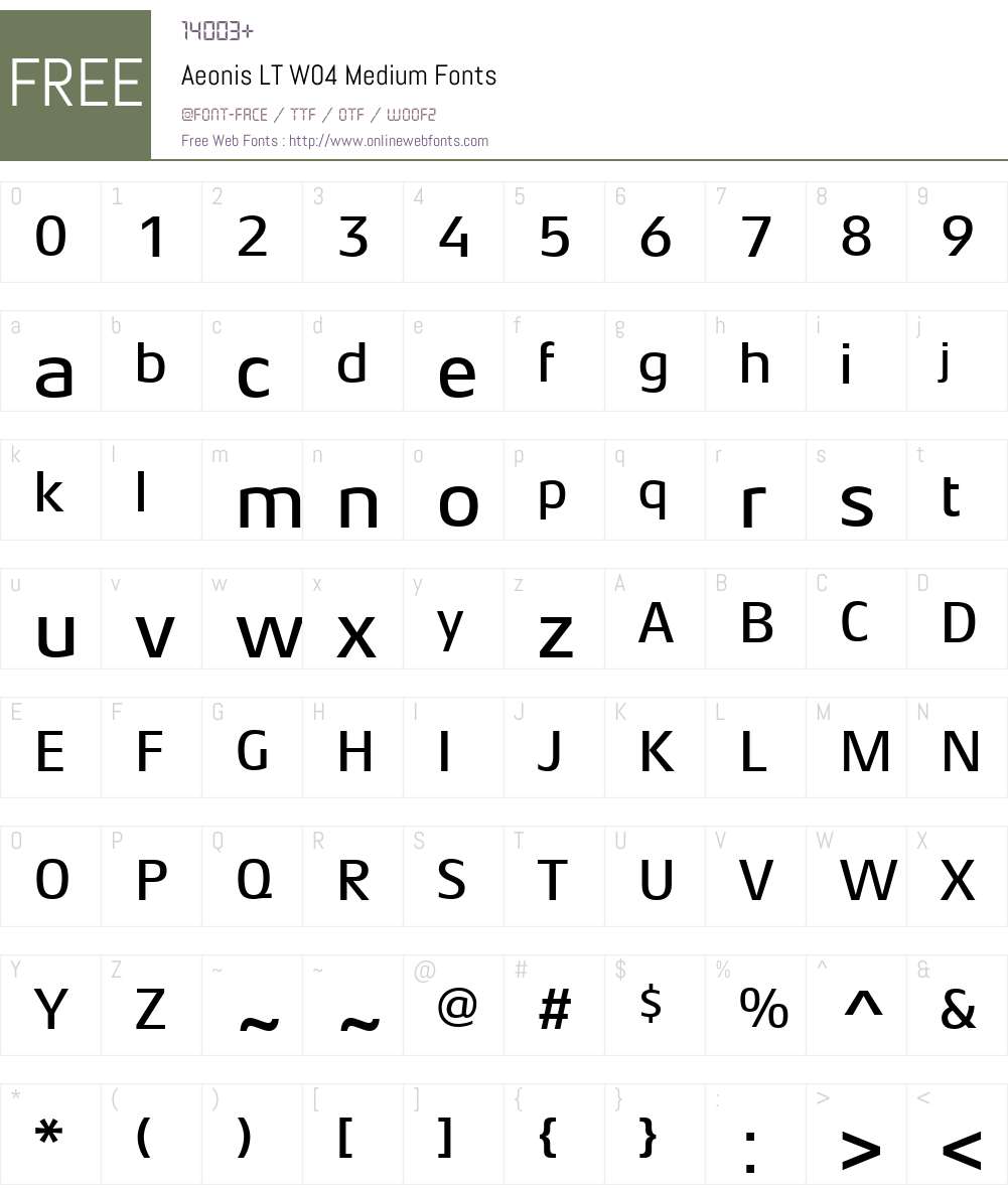 AeonisLTW04-Medium Font Screenshots