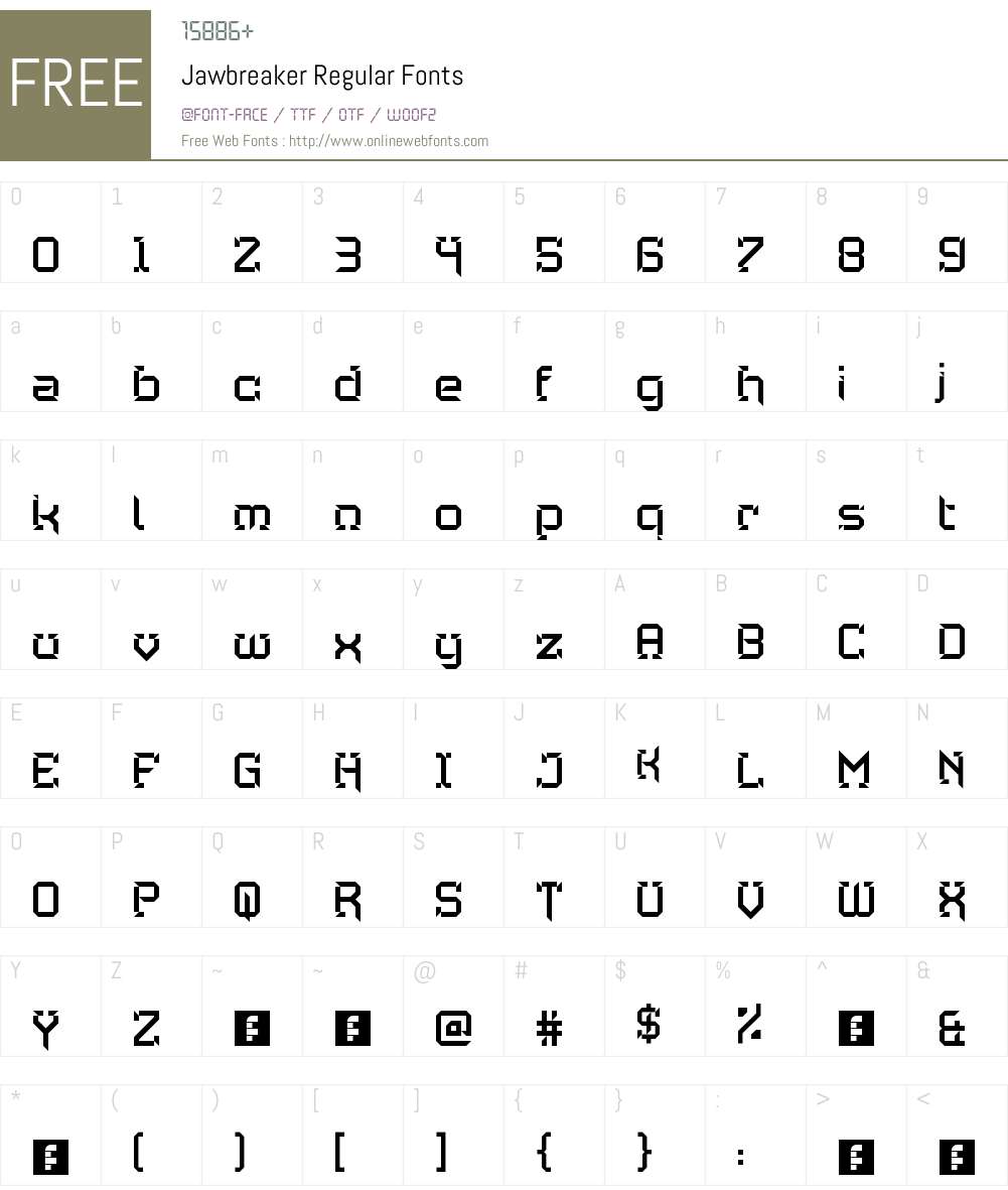 Jawbreaker Font Screenshots