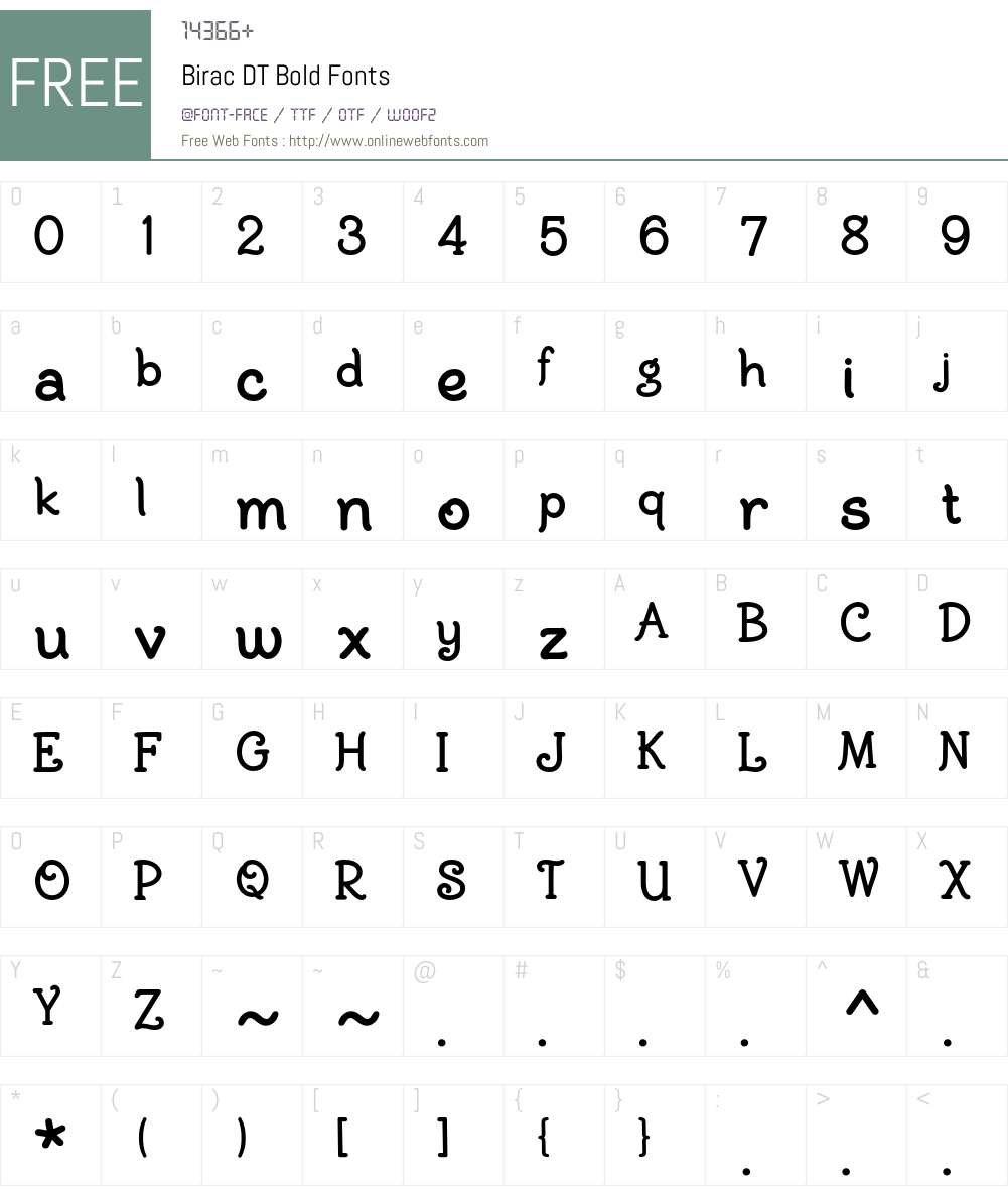 BiracDT Font Screenshots