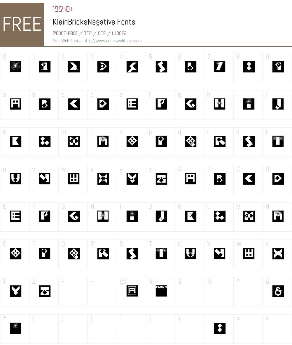 KleinBricksNegative Font Screenshots
