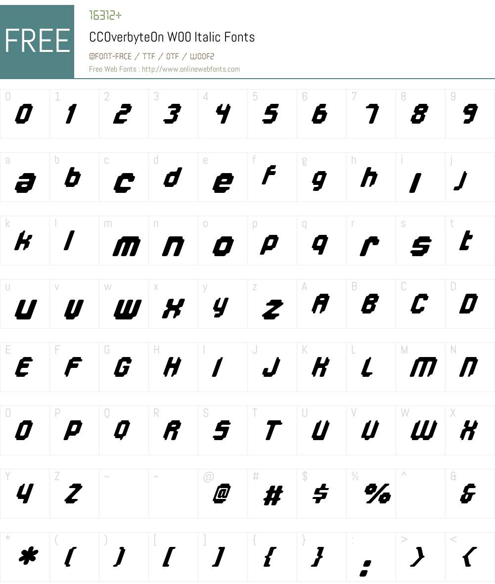 CCOverbyteOnW00-Italic Font Screenshots