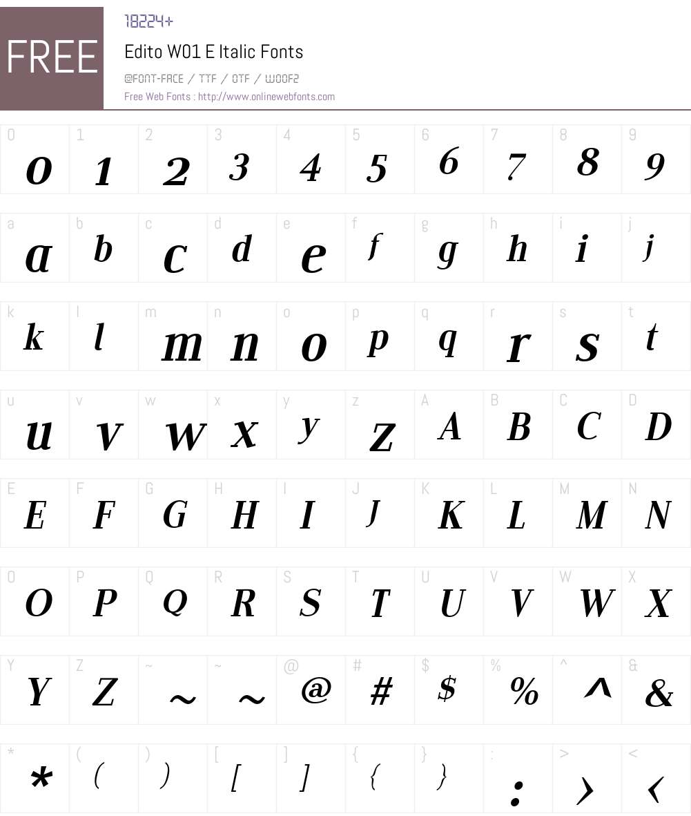 EditoW01-EItalic Font Screenshots