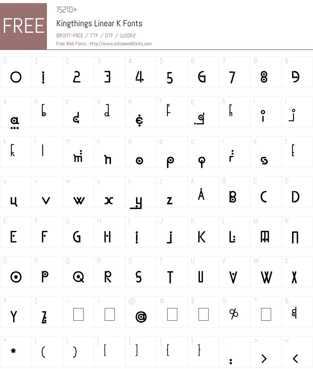 Kingthings Linear K Font Screenshots