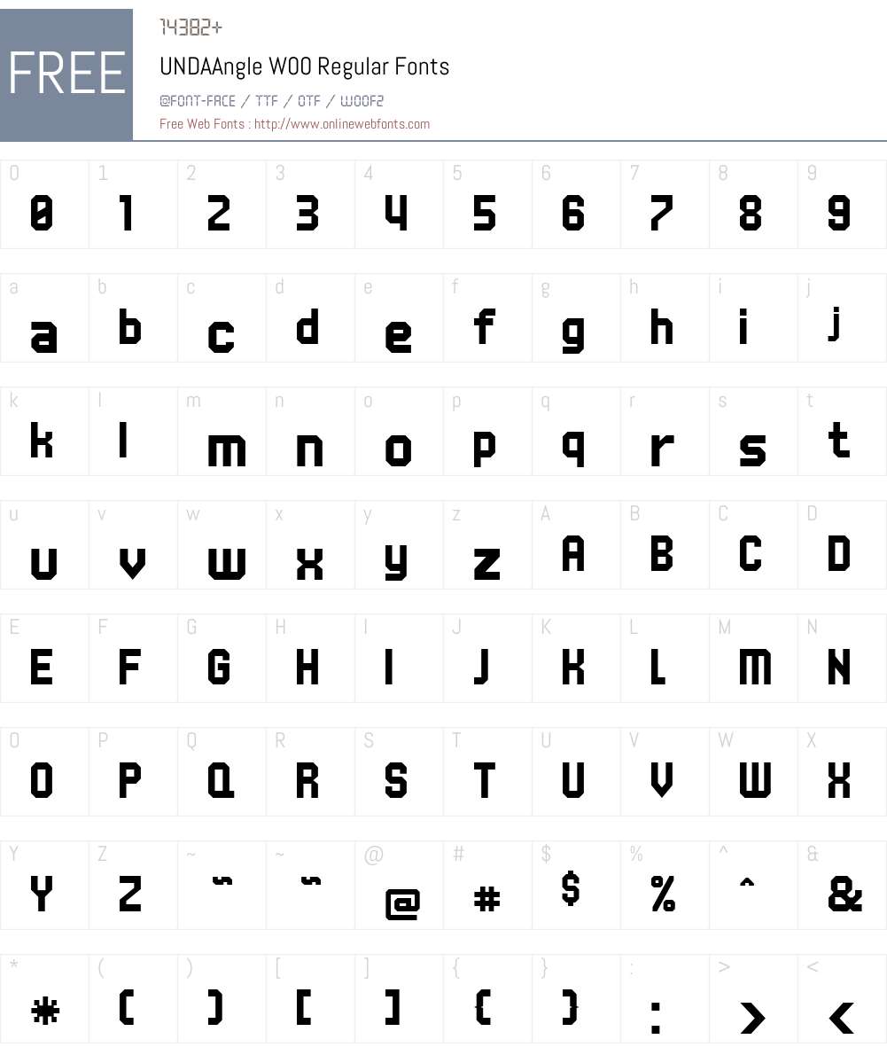UNDAAngle Font Screenshots