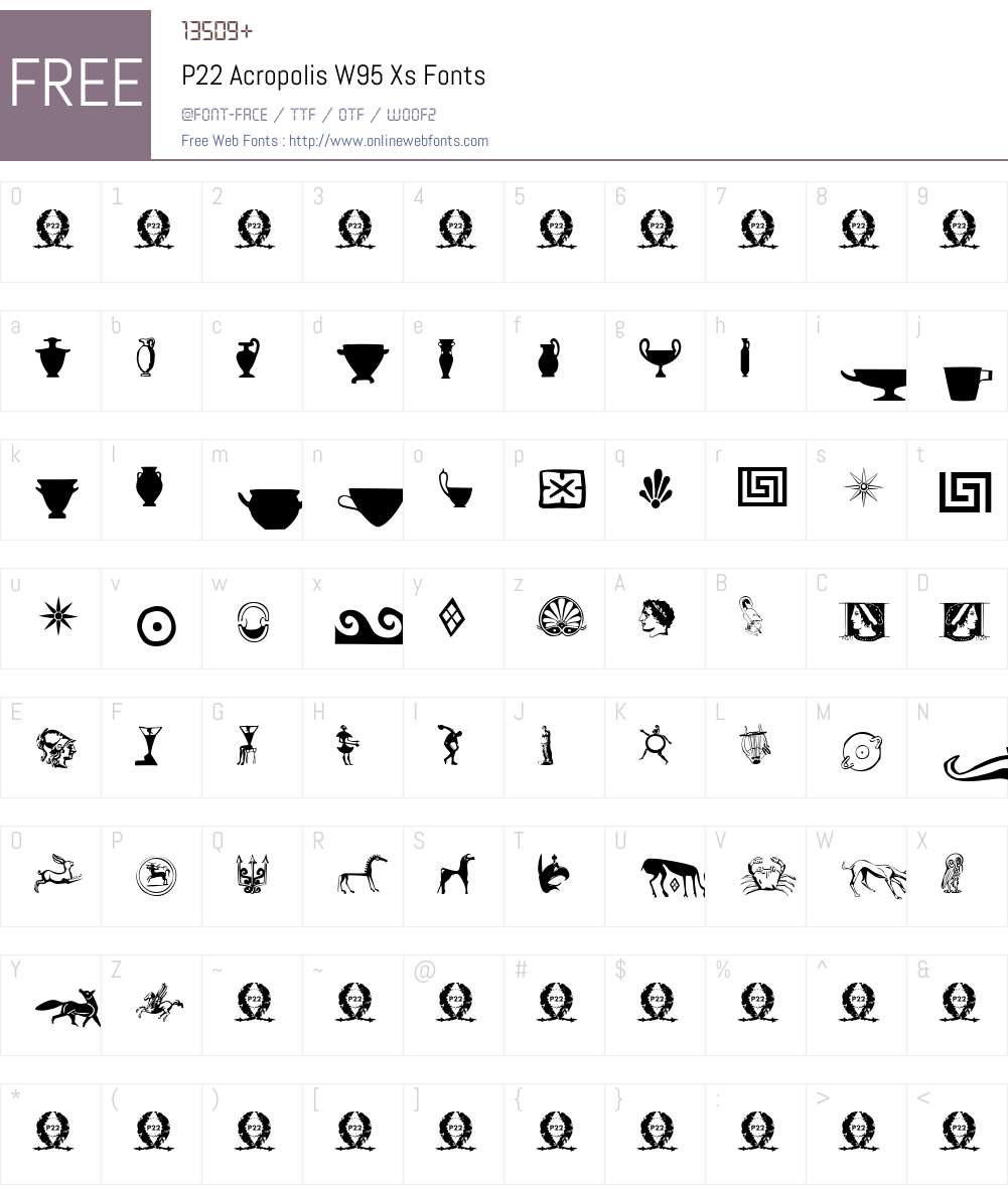 P22AcropolisW95-Xs Font Screenshots