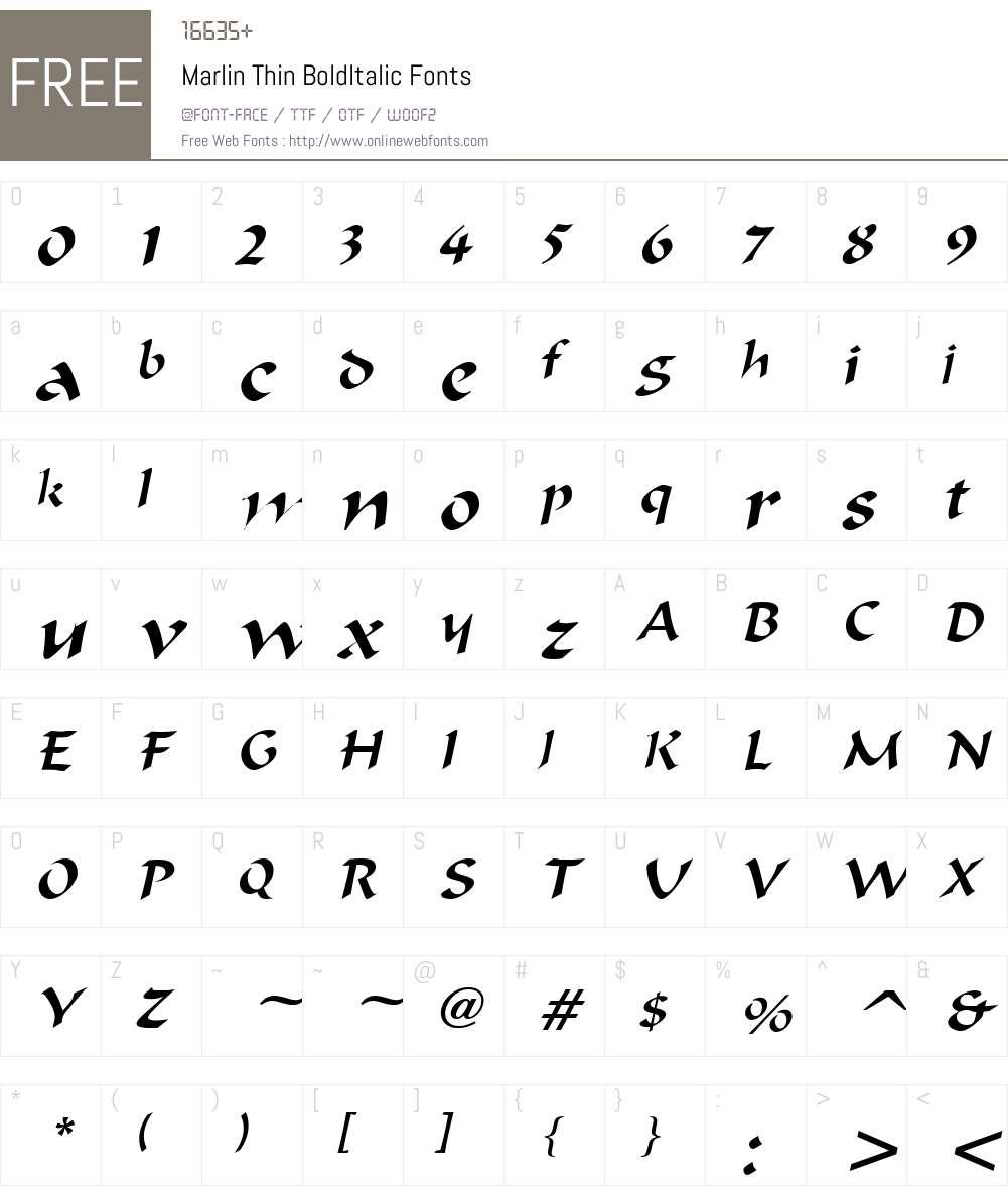 Marlin Thin Font Screenshots