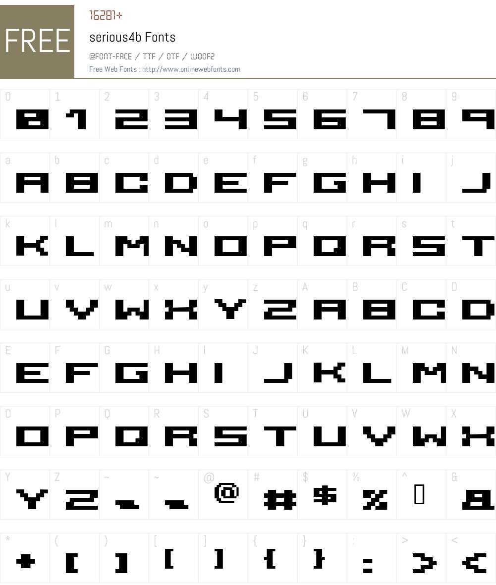serious4b Font Screenshots