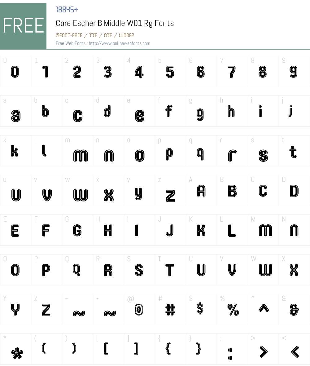 CoreEscherBMiddleW01-Rg Font Screenshots