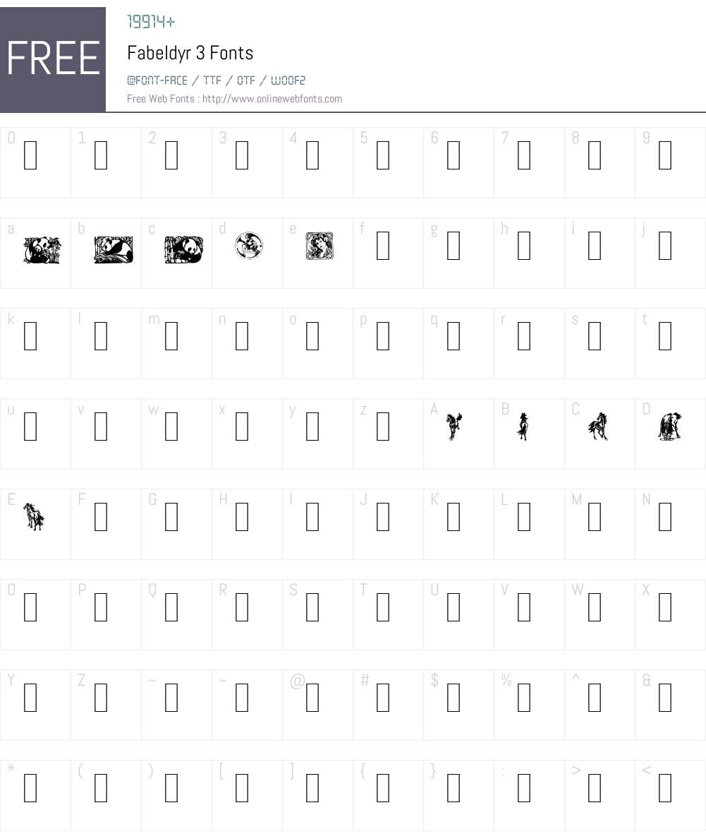 Fabeldyr 3 Font Screenshots