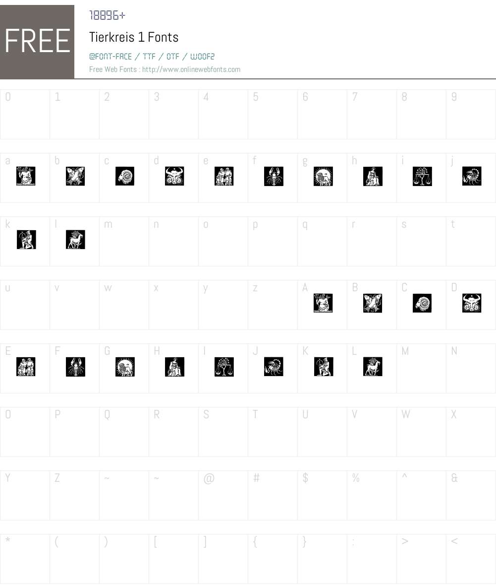 Tierkreis 1 Font Screenshots