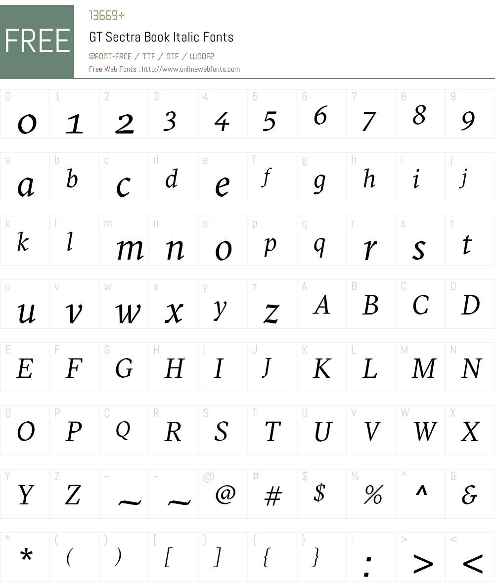 GT Sectra Book Font Screenshots