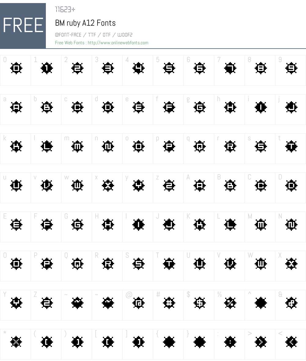 BM ruby Font Screenshots