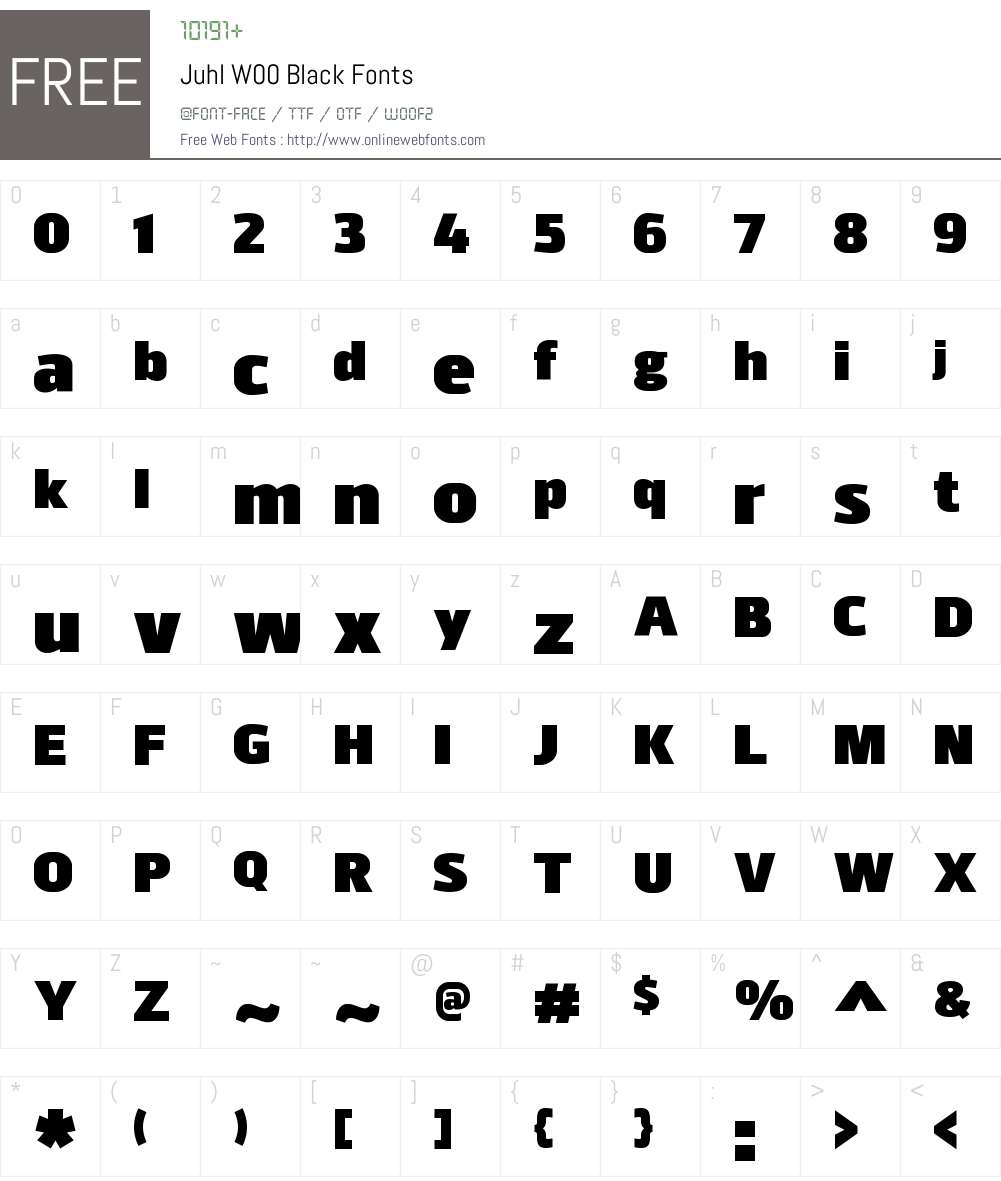 JuhlW00-Black Font Screenshots