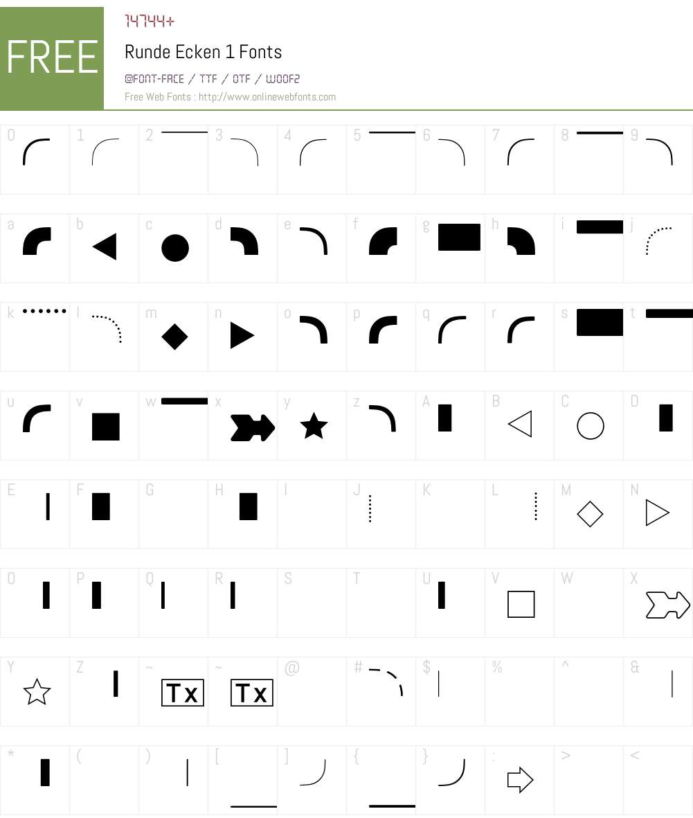 Runde Ecken 1 BQ Font Screenshots