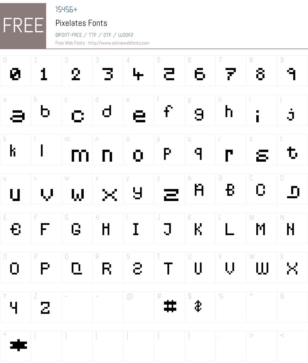 Pixelates Font Screenshots
