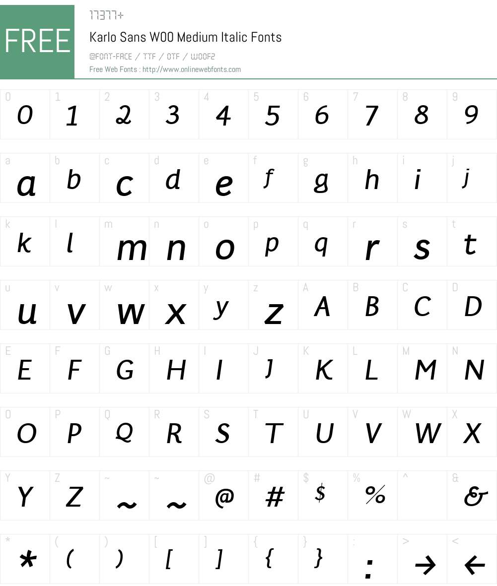 Karlo Sans Font Screenshots