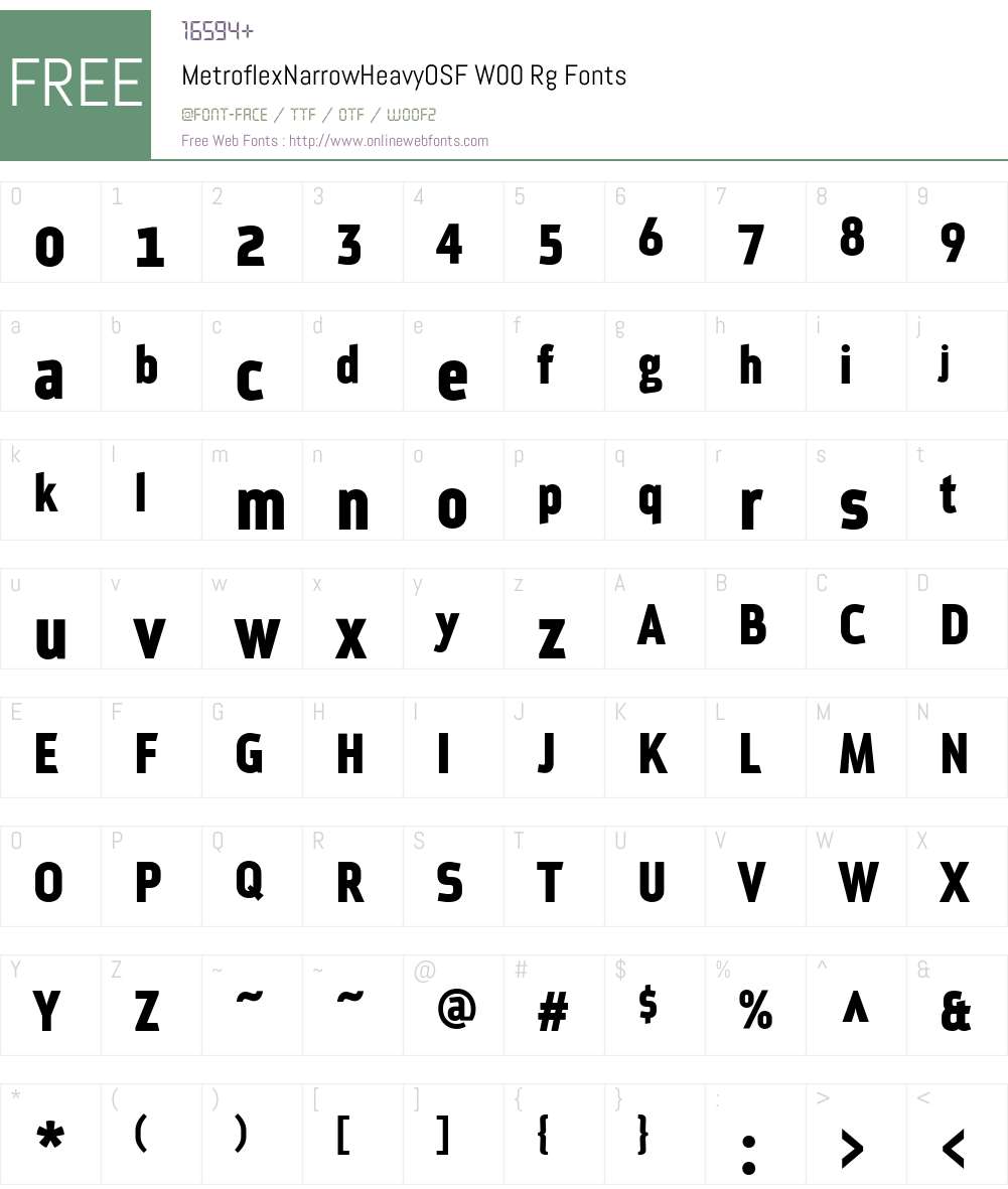 MetroflexNarrowHeavyOSFW Font Screenshots