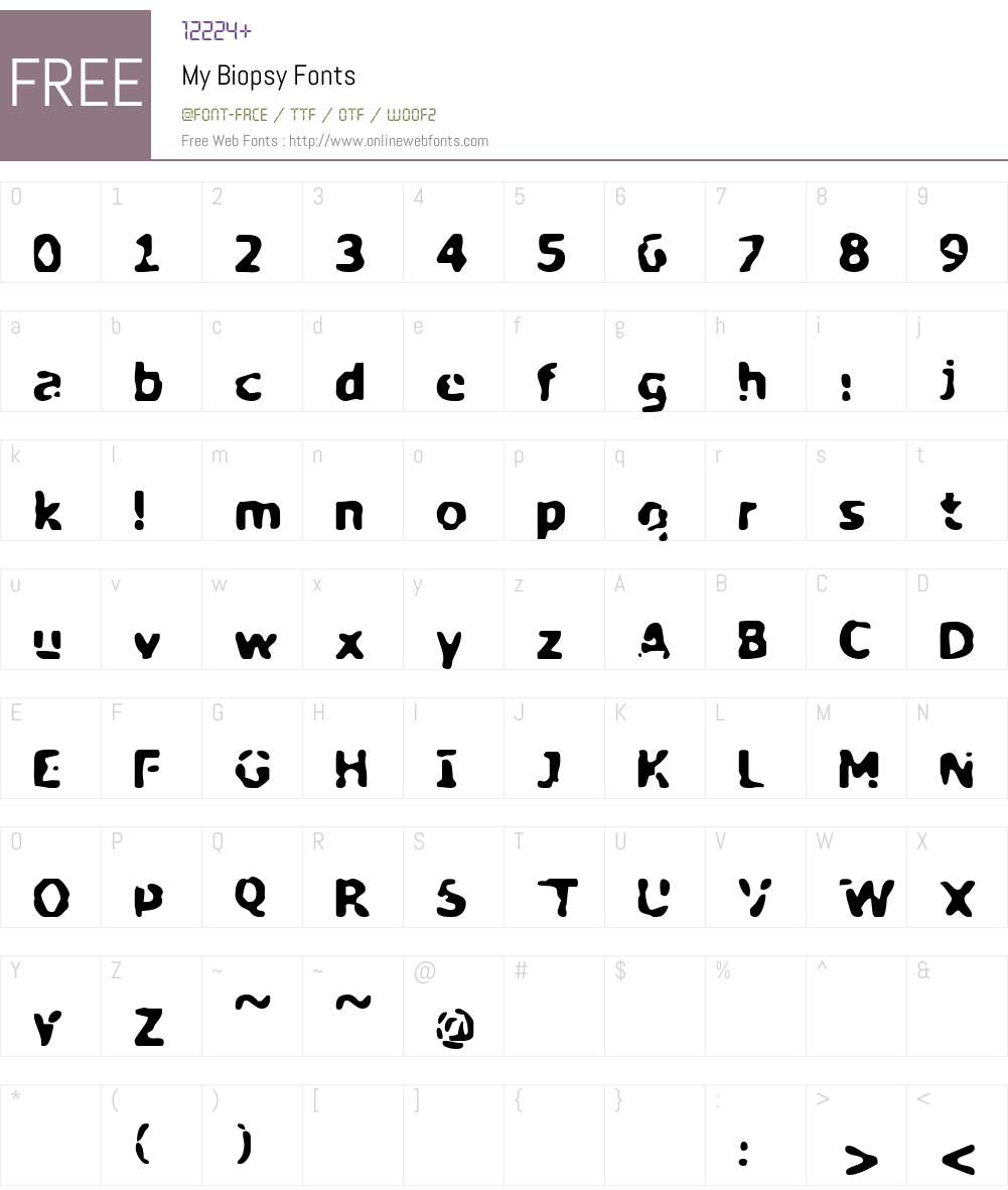 My Biopsy Font Screenshots