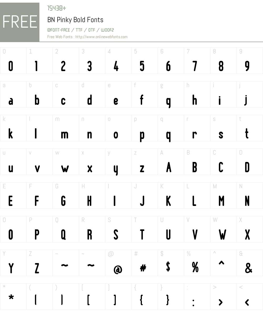 BN Pinky Bold Font Screenshots