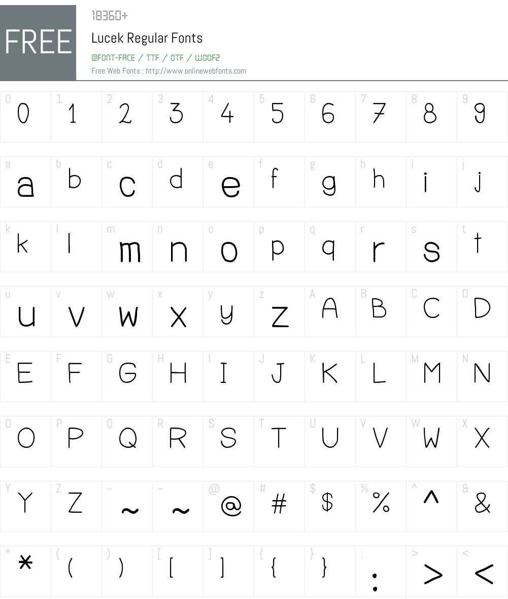 Lucek Font Screenshots