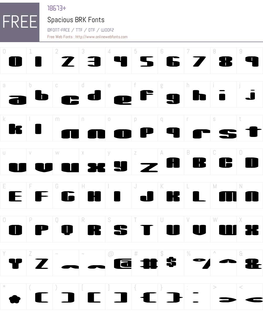 Spacious BRK Font Screenshots