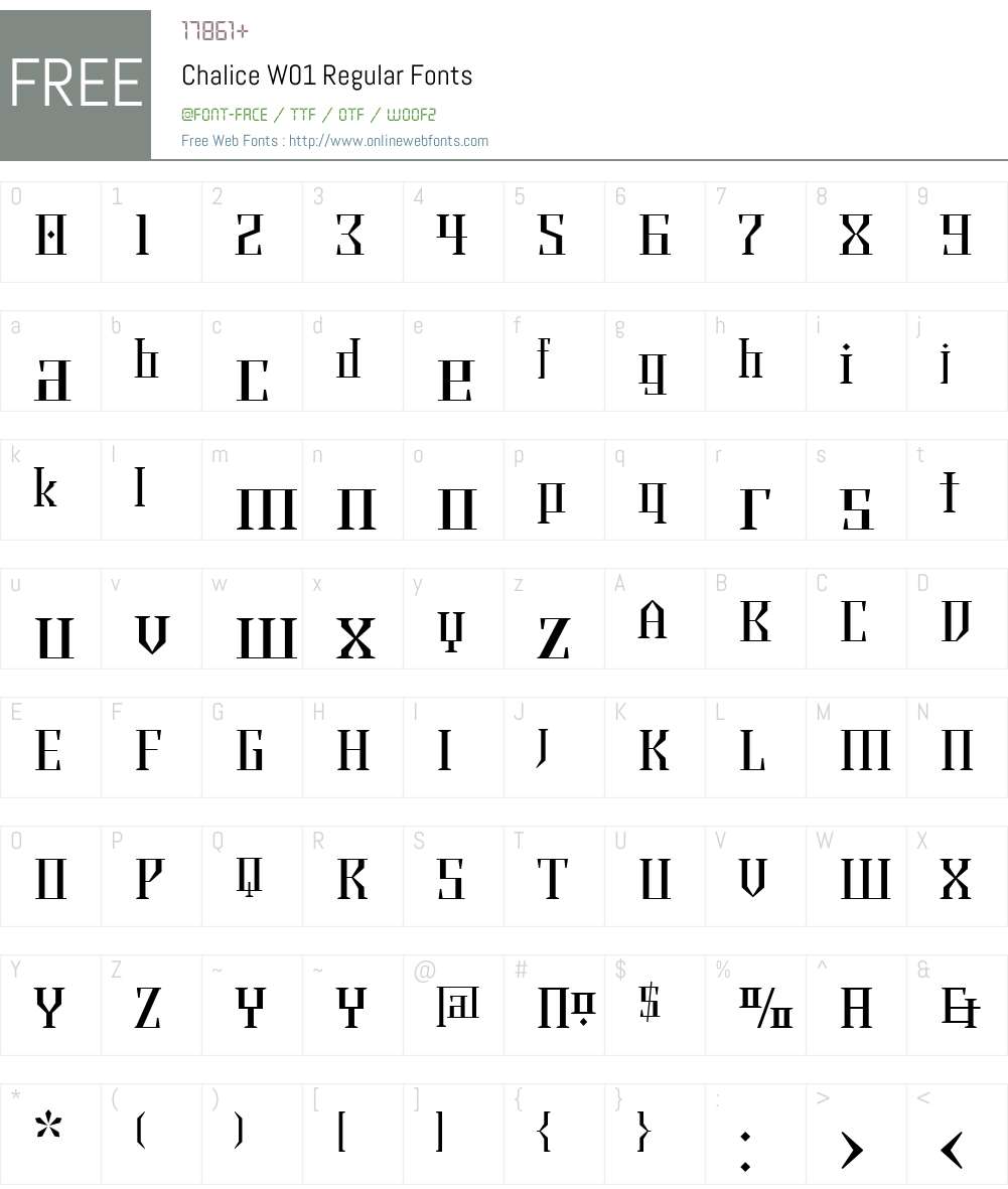 ChaliceW01-Regular Font Screenshots