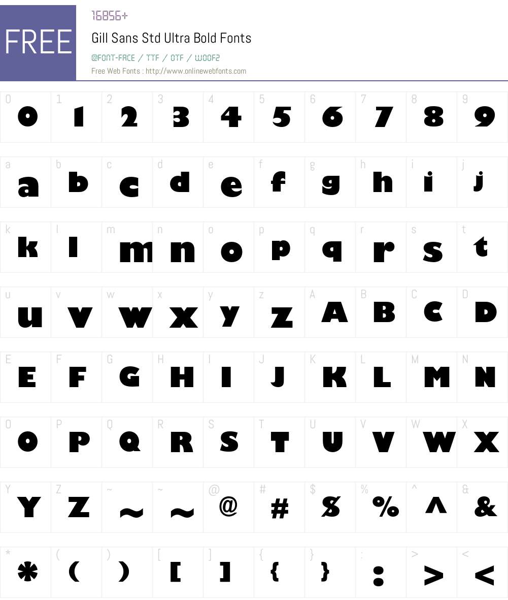 Gill Sans Std Font Screenshots
