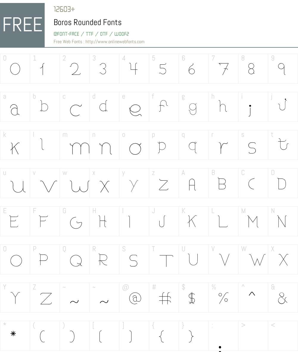 Boros Rounded Font Screenshots