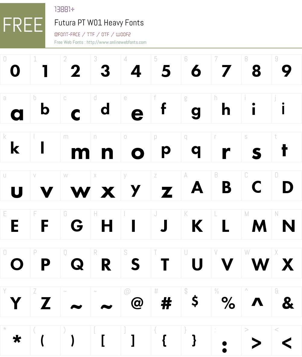 FuturaPTW01-Heavy Font Screenshots