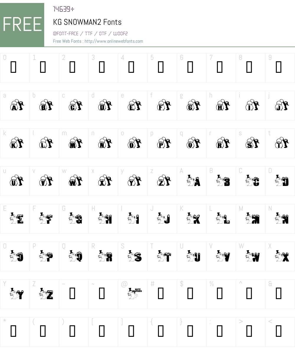 KG SNOWMAN2 Font Screenshots