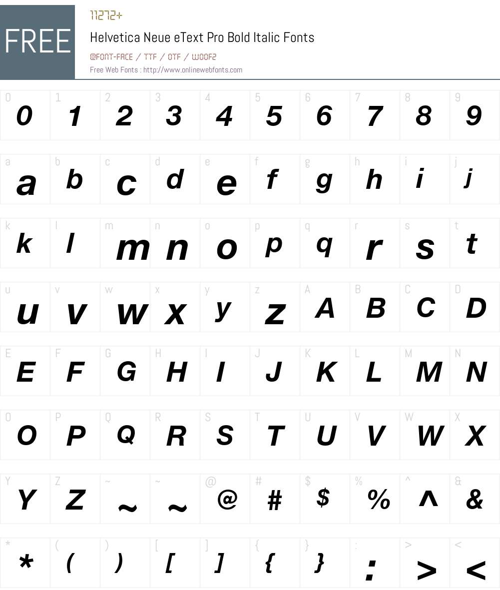 Neue Helvetica eText Font Screenshots