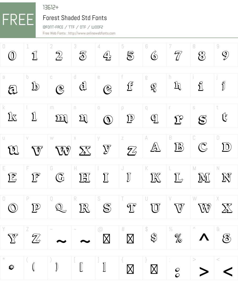Forest Shaded Std Font Screenshots