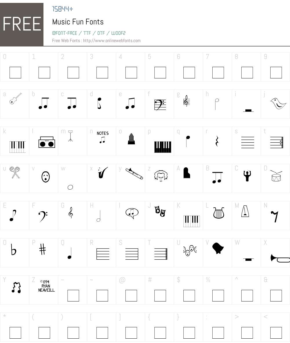 Music Fun Font Screenshots
