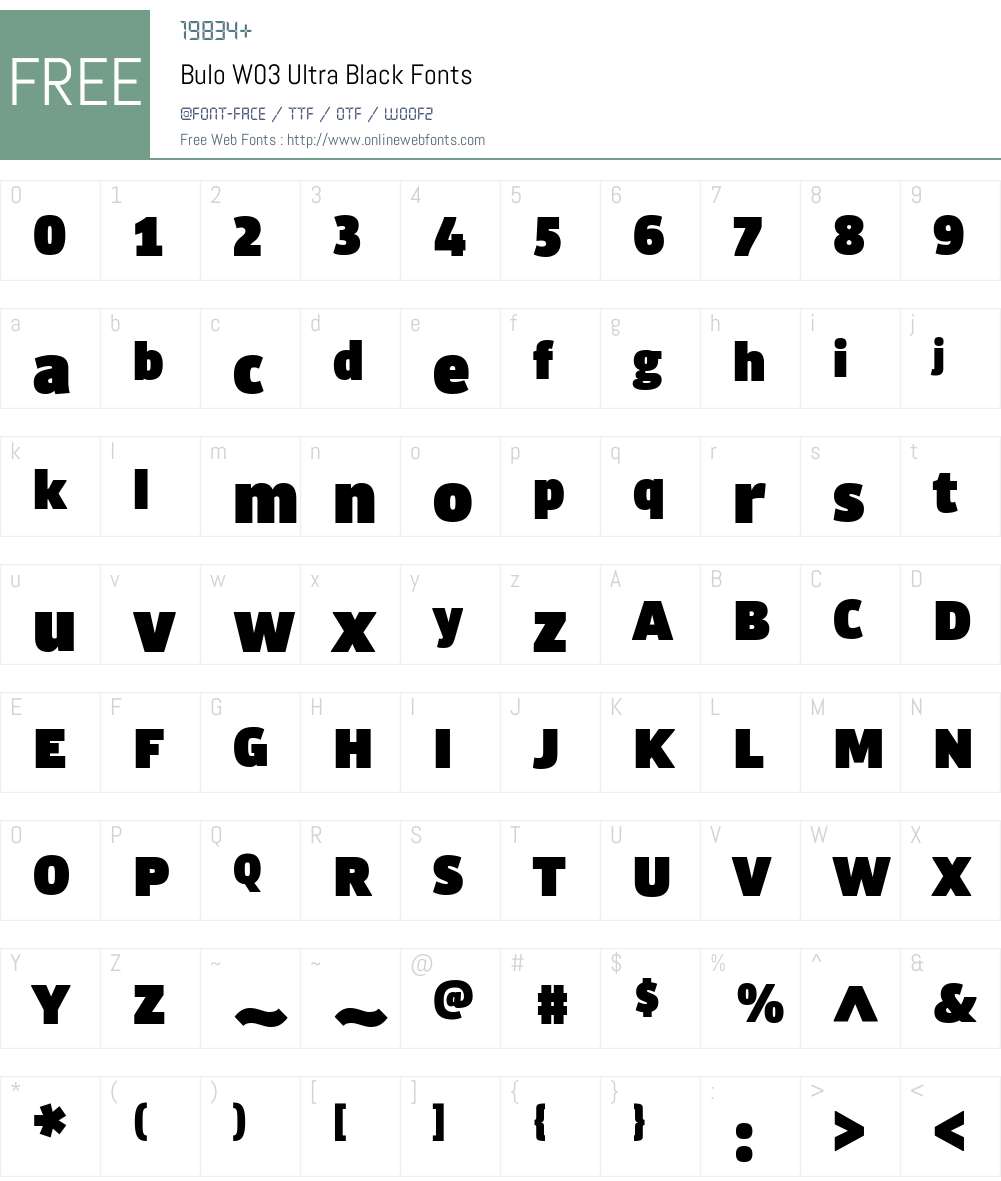 Bulo Font Screenshots