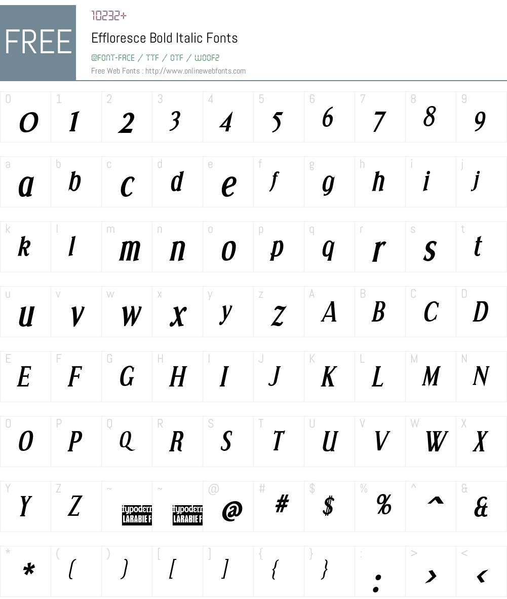 Effloresce Font Screenshots