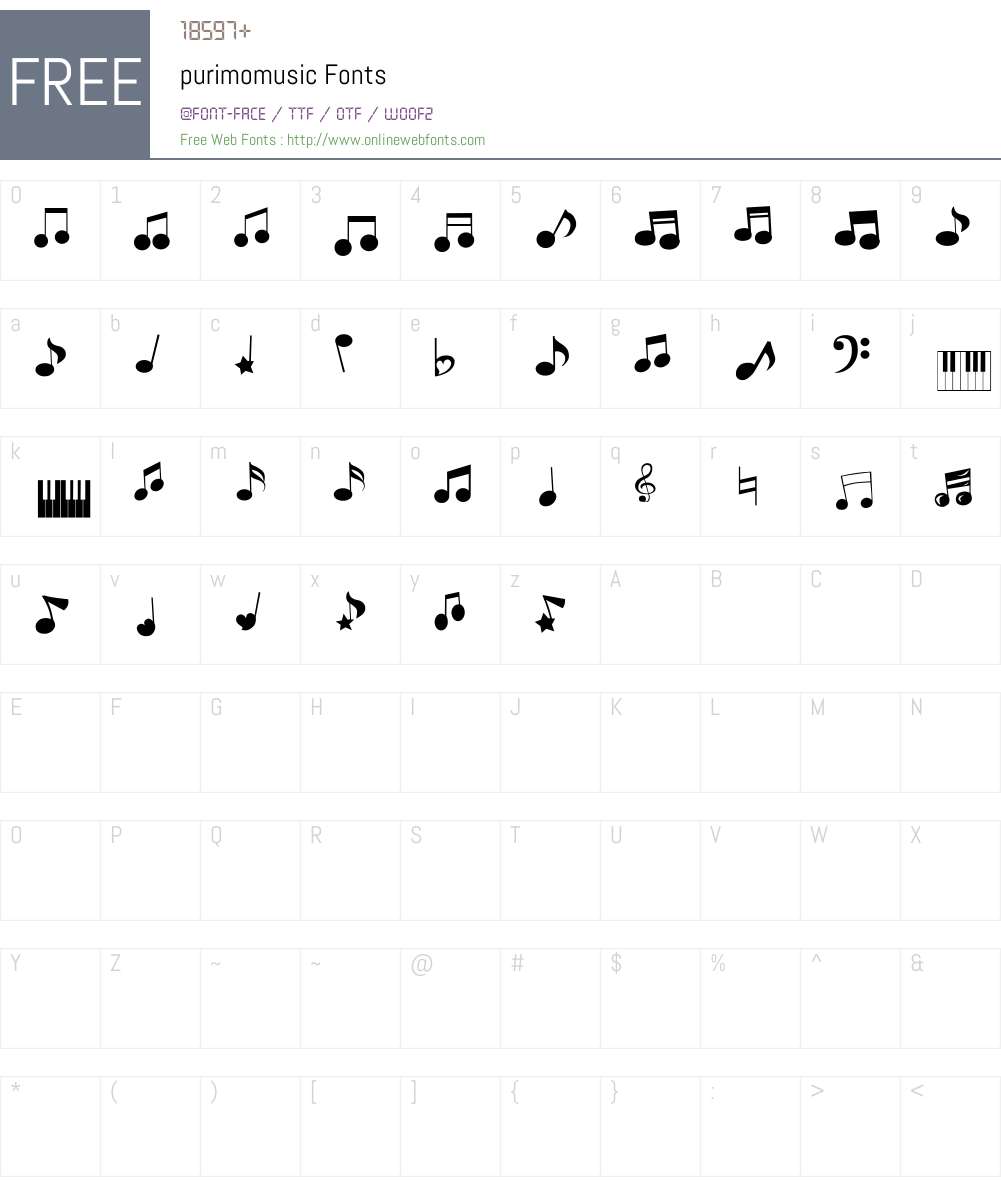 purimomusic Font Screenshots