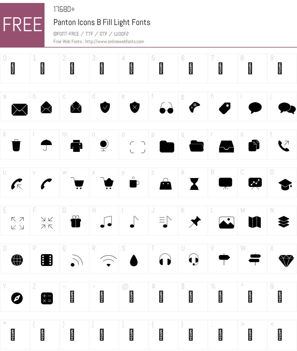 PantonIcons-BFillLight Font Screenshots