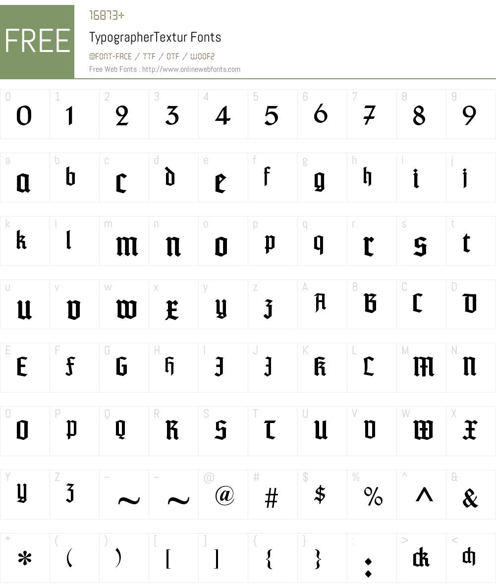 TypographerTextur Font Screenshots