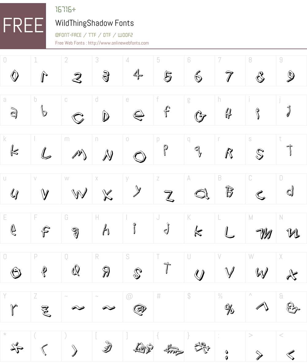 WildThingShadow Font Screenshots