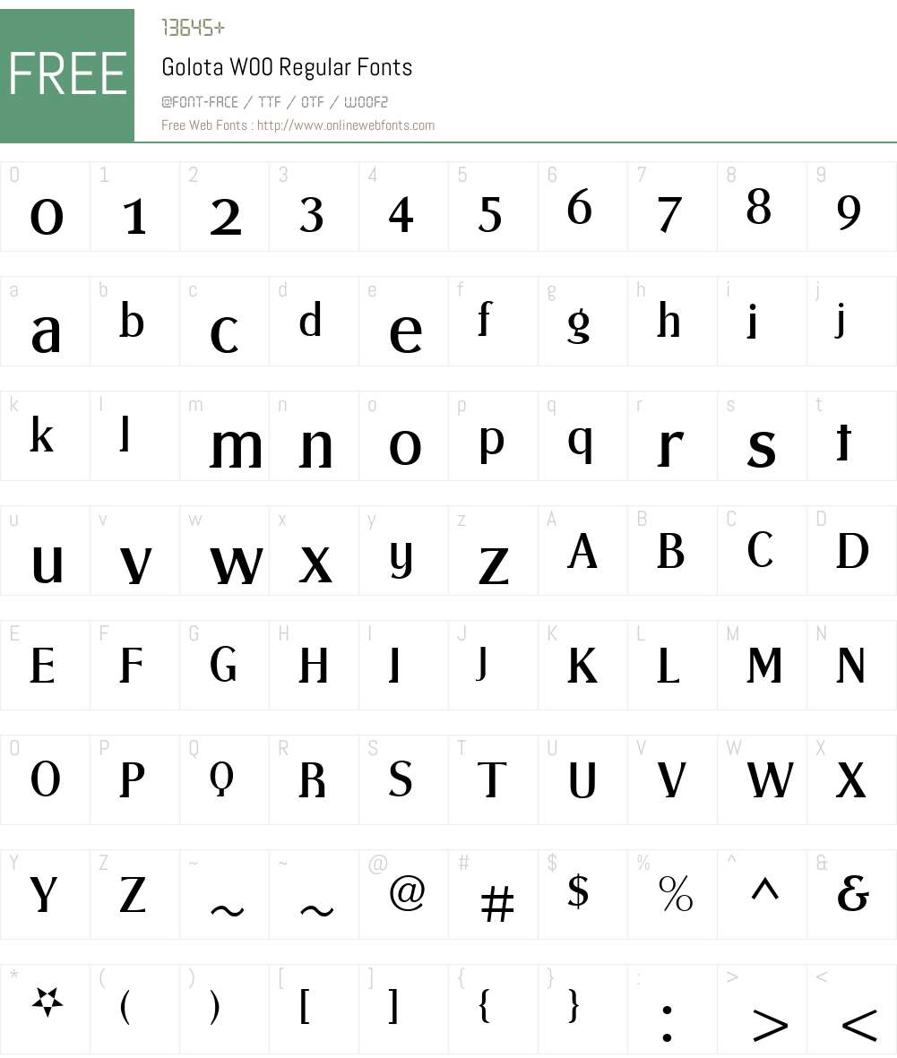 GolotaW00-Regular Font Screenshots